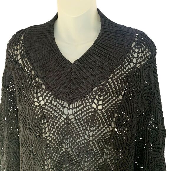 Zara Pointelle Open Knit Sweater Crochet Loose Fit Oversized Blogger Fav XL NWT - Picture 4 of 10